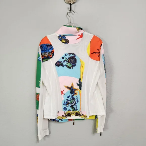 Oh La La Seashell Printed Quilted Scuba Mesh Combo Jacket, $320! Mixed Media - Picture 7 of 16